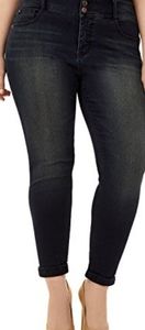 Angel's Women's Plus Size Curvy Convertable Jeans in Aire Size 16